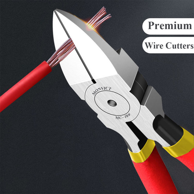 MONVICT MC-180 Wire Cutter, 6 inch Precision Side Cutter Heavy Duty Flush Cutting Pliers, Cutters for Cables, Wires, Zip Ties and More, Other